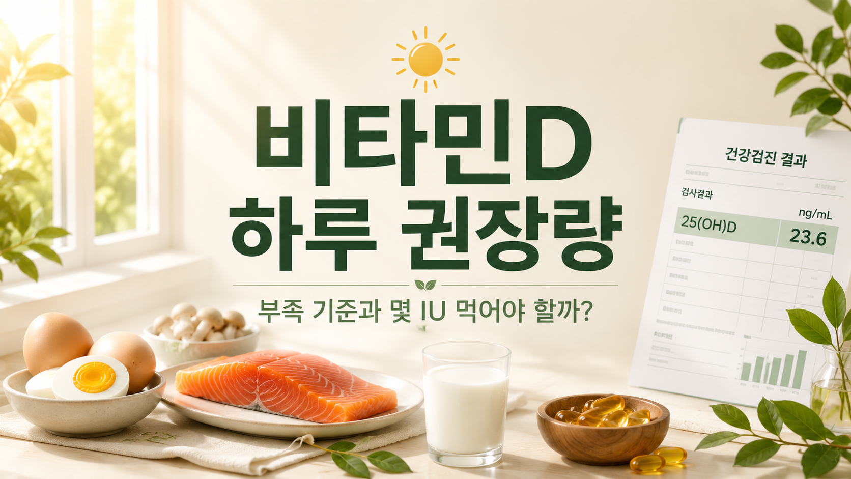 비타민D 하루 권장량과 부족 기준 안내